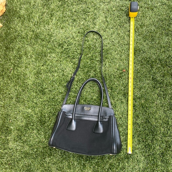 Leather and Canvas Prada bag with strap for shoulder/crossbody use - Picture 11 of 13